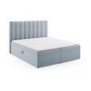 Világoskék boxspring ágy tárolóhellyel 180x200 cm Gina – Milo Casa