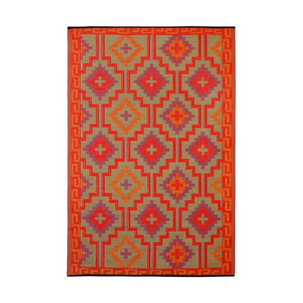 Lhasa Orange & Violet narancssárga-lila kétoldalas kültéri szőnyeg újrahasznosított műanyagból, 150 x 240 cm - Fab Hab