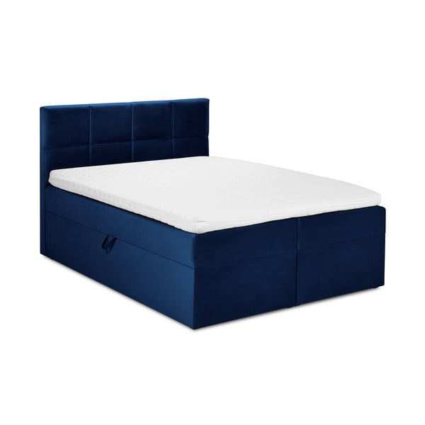 Mimicry kék bársony kétszemélyes ágy, 160 x 200 cm - Mazzini Beds