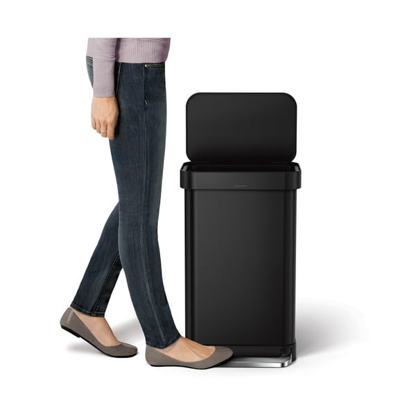 Acél pedálos szemetes 45 l – simplehuman-image-1