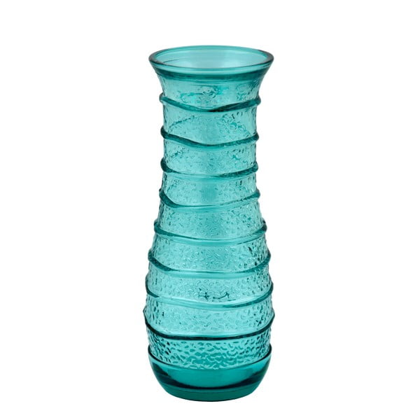 Organic türkizkék újrahasznosított üveg váza, magasság 25 cm - Ego Dekor