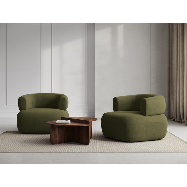 Zöld buklé fotel Jenny – Micadoni Home-image-1