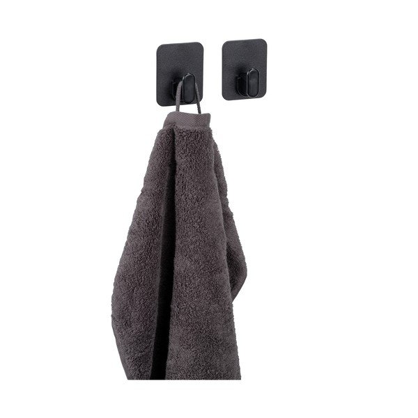 Fekete öntapadós műanyag akasztó szett 2 db-os Parma – Allstar-image-1