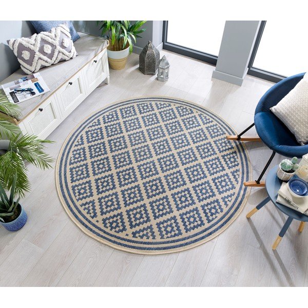 Kék-bézs kerek kültéri szőnyeg ø 160 cm Moretti - Flair Rugs-image-2