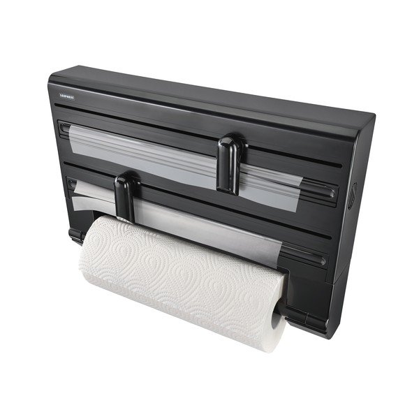 Fekete fali műanyag papírtörlő és fóliatartó Parat – LEIFHEIT