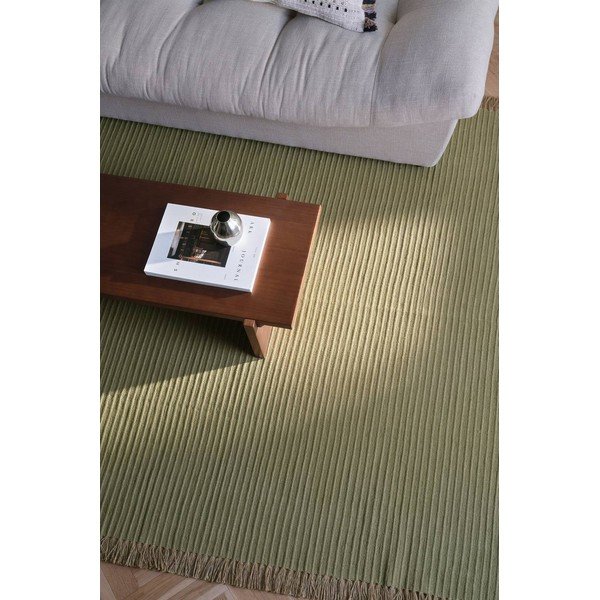 Zöld kézi szövésű pamutkeverék szőnyeg 200x300 cm Channa – Jotex-image-1