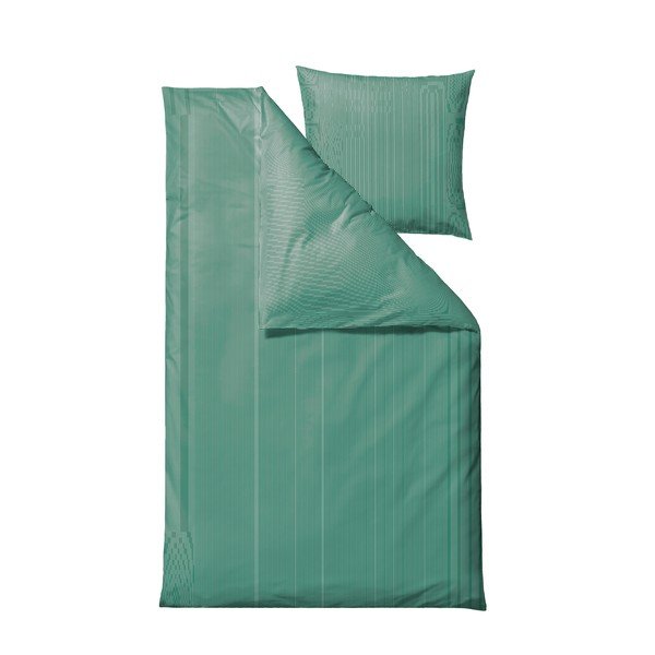 Zöld egyszemélyes hosszabbított pamut ágyneműhuzat 140x220 cm Cheerful – Södahl