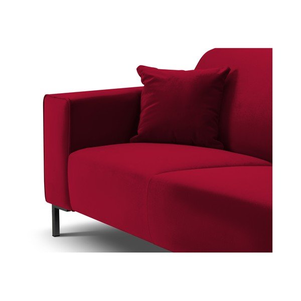 Siena piros bársony sarokkanapé, jobb oldali - Cosmopolitan Design-image-1