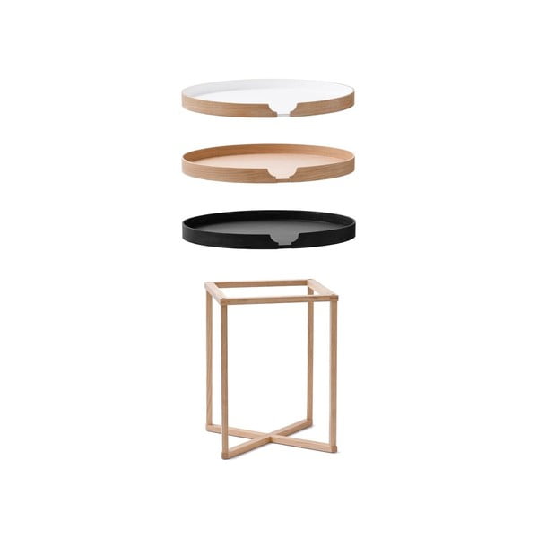 Damieh tölgyfa tárolóasztal levehető asztallappal, 45 x 45 cm - Wireworks-image-3