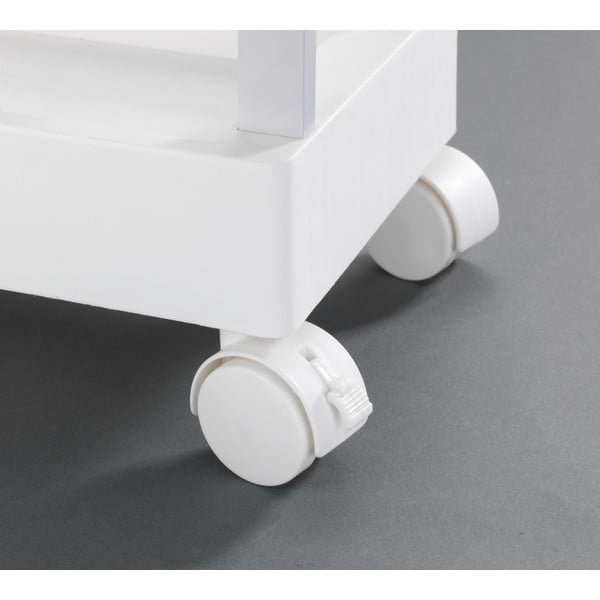 Fehér műanyag gurulós polcos állvány 45x80 cm Mino – Wenko-image-1