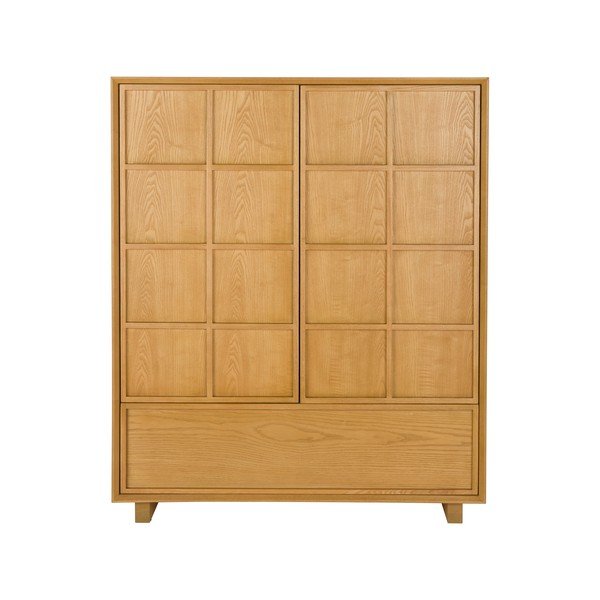 Natúr színű kőrisfa szekrény 100x120x45 cm Raster – Zuiver