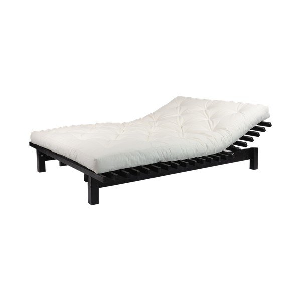 Blues Comfort Mat Black/Natural borovi fenyőfa franciaágy matraccal, 140 x 200 cm - Karup Design-image-4