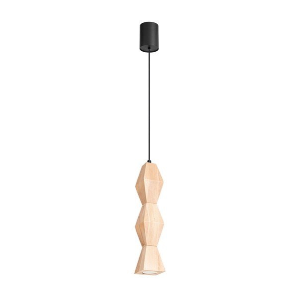 Natúr színű bükkfa függőlámpa ø 8 cm Cubo – Sollux