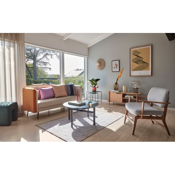 Haze szürke fotel tölgyfa konstrukcióval - Hübsch-image-4