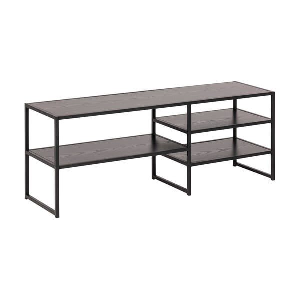 Seaford fekete TV-állvány kőrisfa dekorral, 120 x 46 cm - Actona-image-2