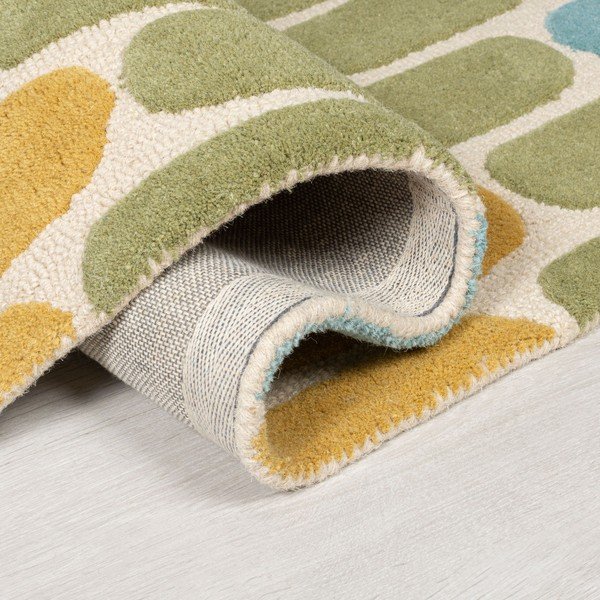 Fossil sárga-zöld gyapjú szőnyeg, 160 x 230 cm - Flair Rugs-image-1