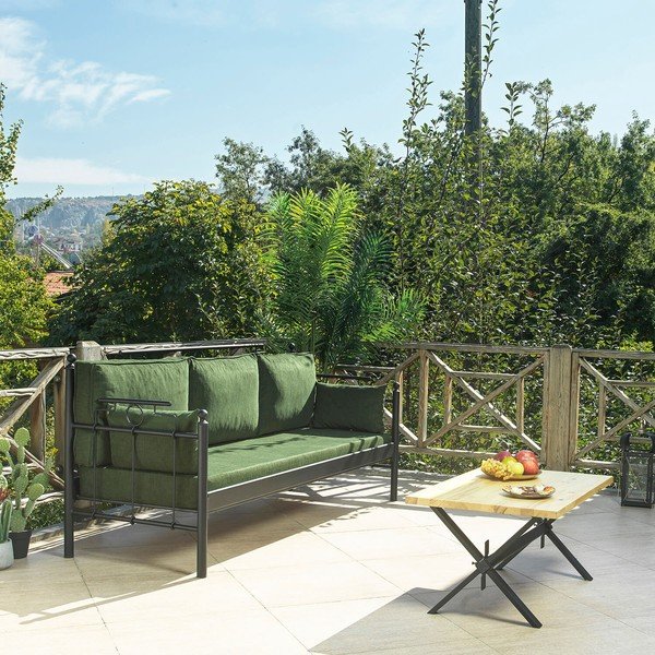 Zöld fém kerti kanapé Hatkus – Floriane Garden-image-1
