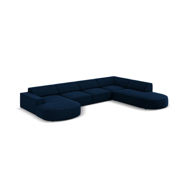 Kék bársony sarokkanapé (jobb oldali) Jodie - Micadoni Home-image-3