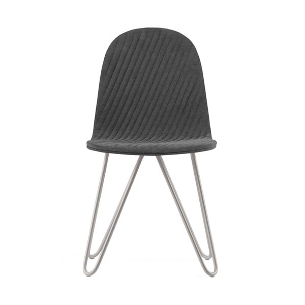 Mannequin X Stripe sötétszürke szék fém lábakkal - Iker
