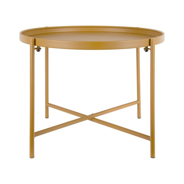 Okkersárga fém kerek dohányzóasztal ø 50 cm Meseta  – Leitmotiv-image-3