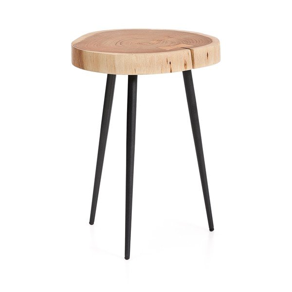 Kerek tárolóasztal akácfa asztallappal 35x35 cm Tanive – Kave Home
