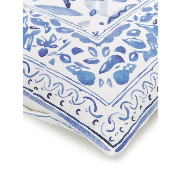 Ryle kék-fehér pamut szatén egyszemélyes ágyneműhuzat, 155 x 220 cm - Westwing Collection-image-4