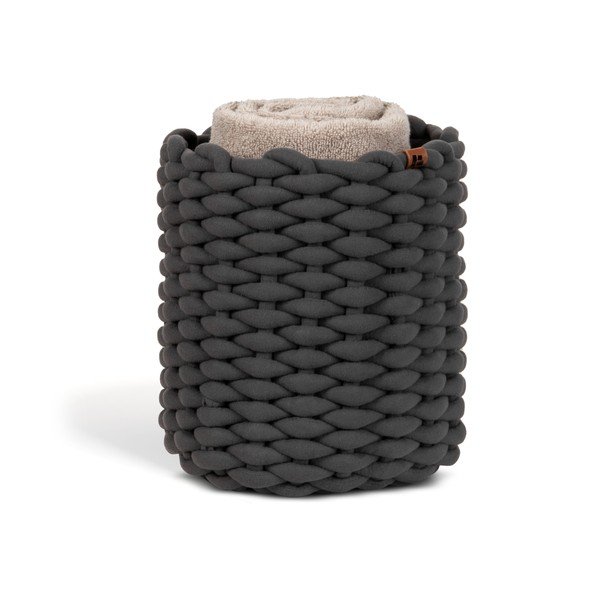 Textil tárolókosár ø 25x25 cm Peach Skin Round M – Bigso-image-4