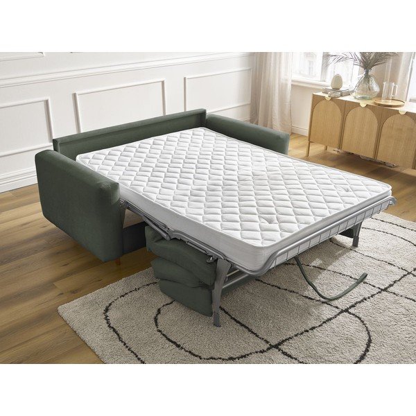 Zöld kinyitható kanapé mindennapos alvásra 220 cm Cocoone – Bobochic Paris-image-1