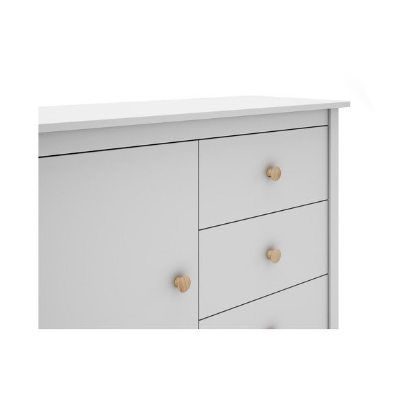 Fehér borovi fenyő alacsony gyerek komód 90x80 cm Max – Marckeric-image-1