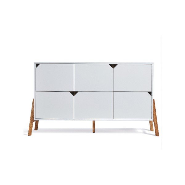 Lotta fehér komód 6 fiókkal - BELLAMY-image-1