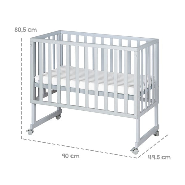 Szürke babaágy 90x45 cm – Roba-image-4
