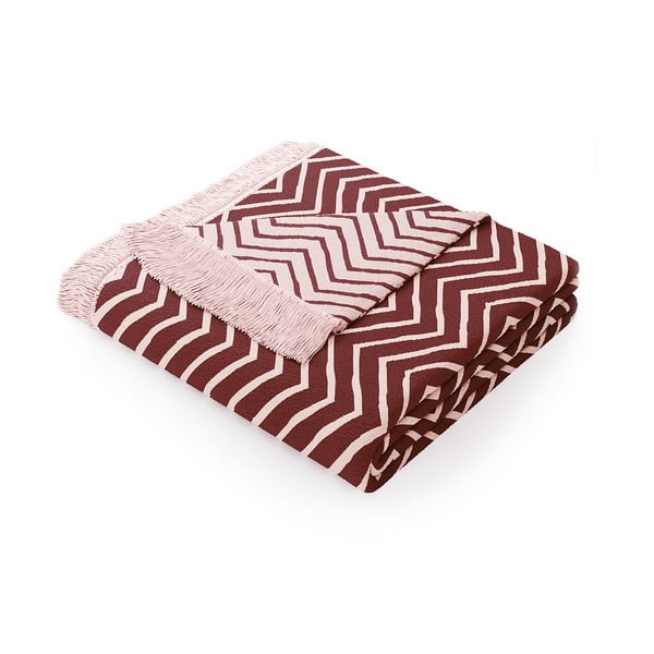 Twisty rózsaszín-lila pamutkeverék takaró, 150 x 200 cm - AmeliaHome