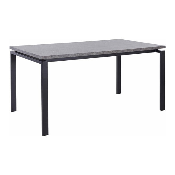 Sanda fekete étkezőasztal betonmintás asztallappal, 90 x 160 cm - Støraa