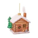 Üveg kézzel készített karácsonyfadísz 10 cm Christmas Cabin – Sass & Belle