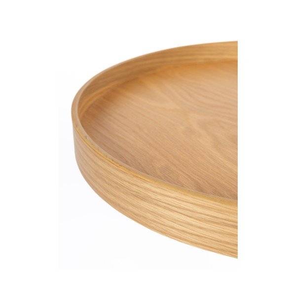 Kerek tárolóasztal tölgyfa dekoros asztallappal ø 40 cm Yuri S – White Label-image-3