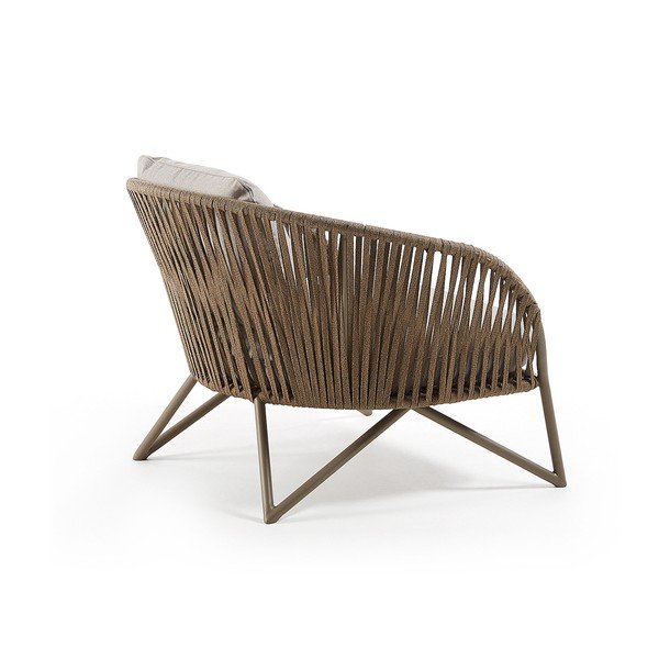 Világosszürke-barna fém kerti fotel Branzie – Kave Home-image-3