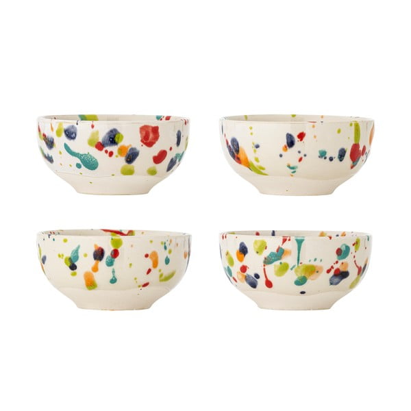 Krémszínű kőedény tálka szett 4 db-os 300 ml Freckles – Bloomingville