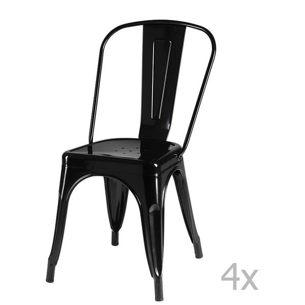 Korona fekete székkészlet, 4 részes - Furnhouse