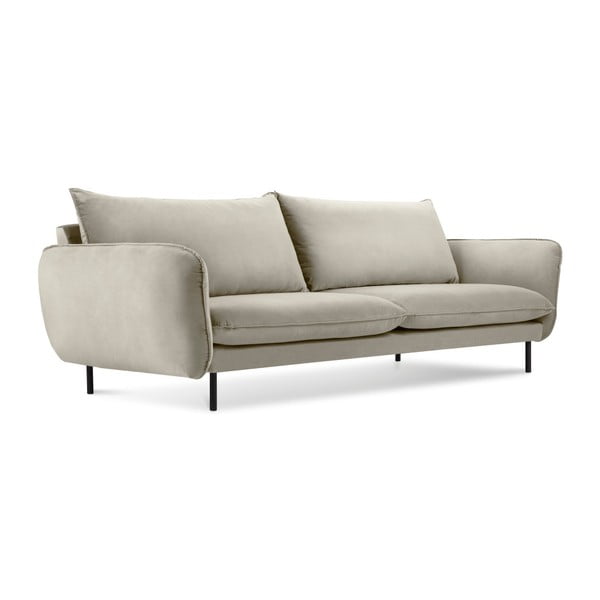 Vienna bézs bársony kanapé, 200 cm - Cosmopolitan Design