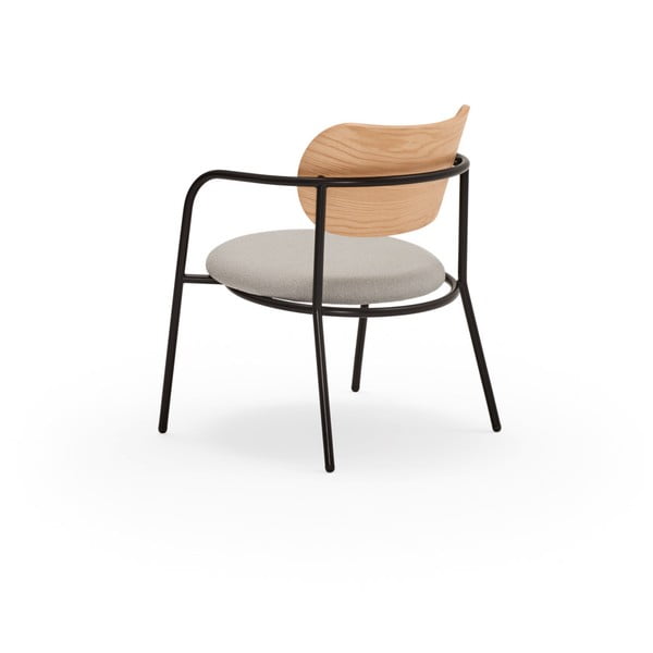 Szürke fotel tölgyfa dekorral Eclipse - Teulat-image-3