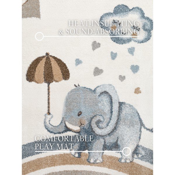 Krémszínű gyerek szőnyeg 120x170 cm Walk like an Elephant Rainy Party – Villeroy&Boch-image-2