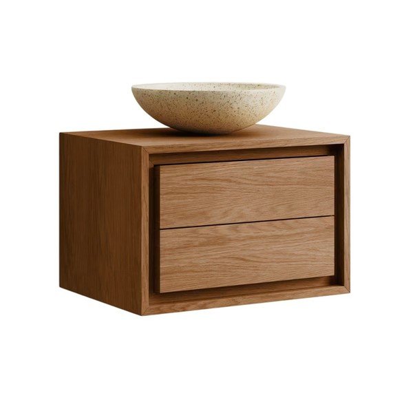 Barna teakfa fali mosdó alatti szekrény 60x40 cm Kenta – Kave Home-image-4