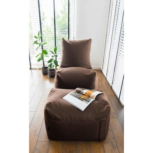 Barna buklé babzsákfotel Plus 70 Lounge – SLOWDOWN-image-1