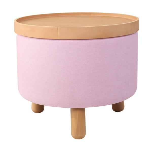 Molde rózsaszín ülőke bükkfa elemekkel és levehető ülőlappal, ⌀ 50 cm - Garageeight