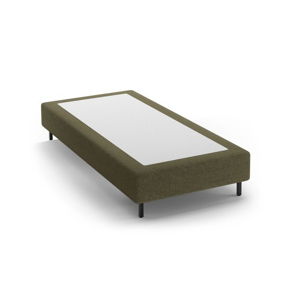 Zöld kárpitozott egyszemélyes ágy ágytámla nélkül 90x200 cm Whale – Micadoni 