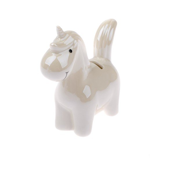 Unicorn fehér porcelán dekoráció, magasság 14,2 cm - Dakls