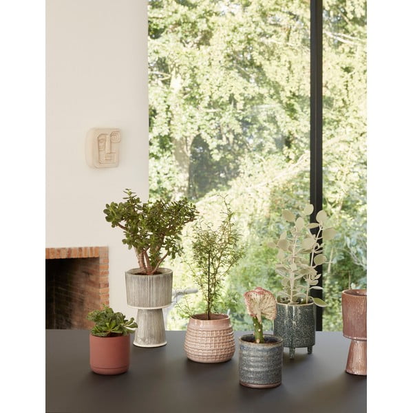 Pot 2 db-os fekete-bézs kerámia kaspó szett - Hübsch-image-2