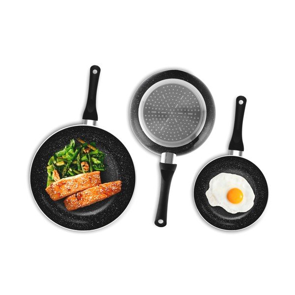 Stone 3 db-os fekete serpenyő szett - InnovaGoods-image-2
