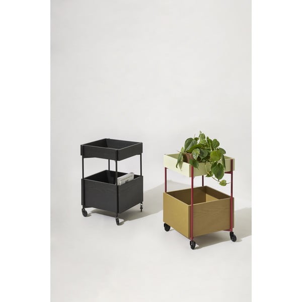 Kőrisfa kocsi kerekeken 42x37 cm Fresh - Hübsch-image-4