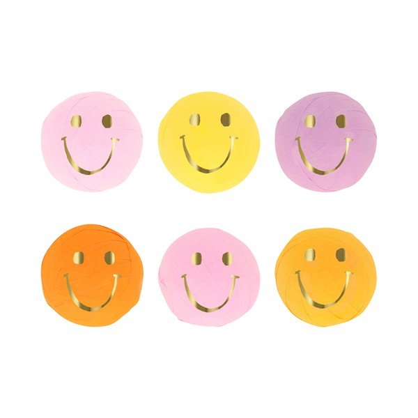 Parti kiegészítő készlet 6 db-os Happy Face Icons Surprise Balls – Meri Meri-image-2